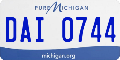 MI license plate DAI0744