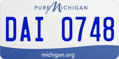 MI license plate DAI0748