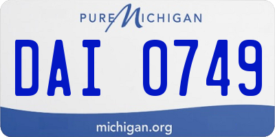 MI license plate DAI0749