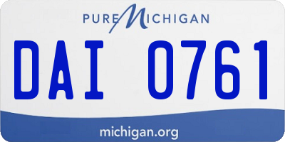 MI license plate DAI0761