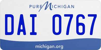 MI license plate DAI0767