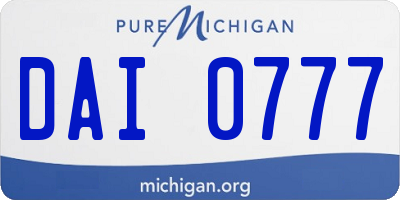 MI license plate DAI0777