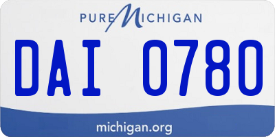 MI license plate DAI0780