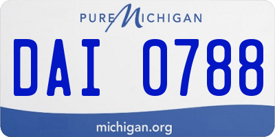 MI license plate DAI0788
