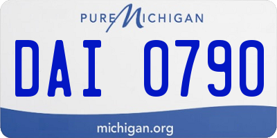 MI license plate DAI0790