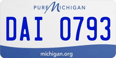 MI license plate DAI0793