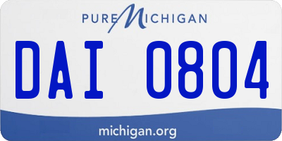 MI license plate DAI0804