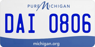 MI license plate DAI0806