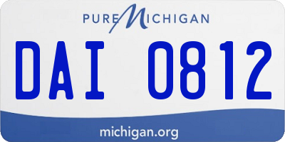 MI license plate DAI0812