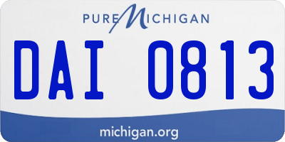 MI license plate DAI0813