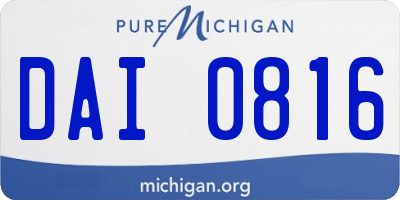 MI license plate DAI0816