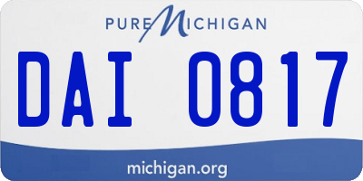 MI license plate DAI0817