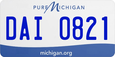 MI license plate DAI0821