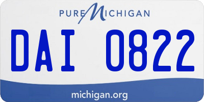 MI license plate DAI0822