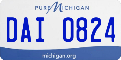 MI license plate DAI0824