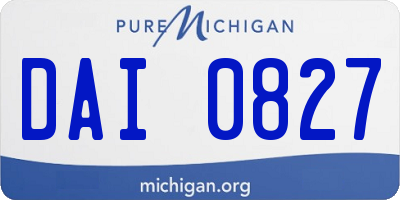 MI license plate DAI0827
