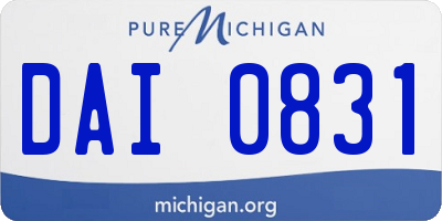 MI license plate DAI0831