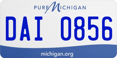 MI license plate DAI0856