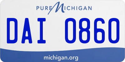 MI license plate DAI0860