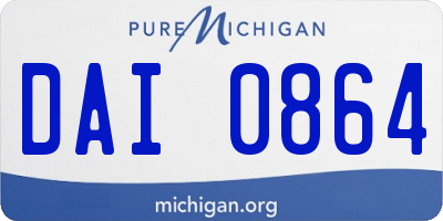 MI license plate DAI0864