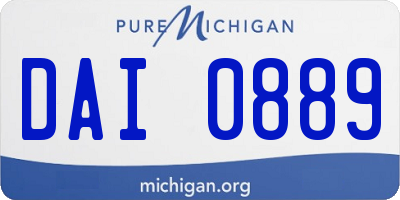 MI license plate DAI0889