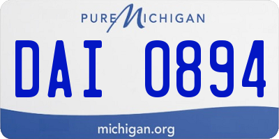 MI license plate DAI0894