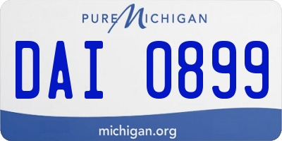 MI license plate DAI0899