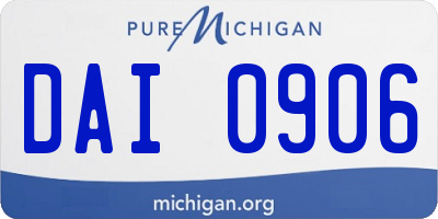 MI license plate DAI0906