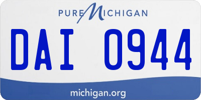 MI license plate DAI0944