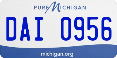 MI license plate DAI0956