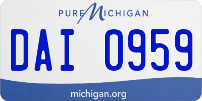 MI license plate DAI0959