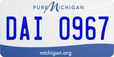 MI license plate DAI0967