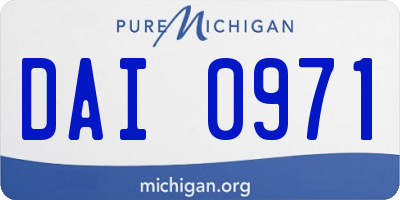 MI license plate DAI0971