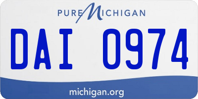 MI license plate DAI0974