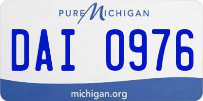 MI license plate DAI0976