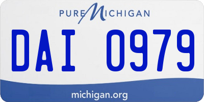 MI license plate DAI0979