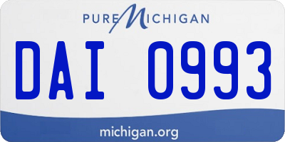 MI license plate DAI0993