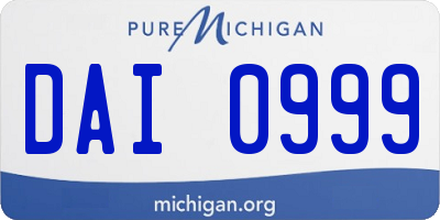 MI license plate DAI0999