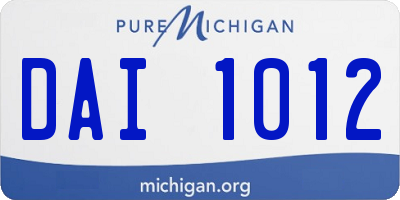 MI license plate DAI1012