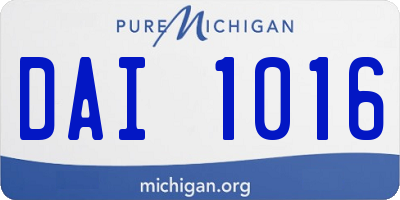 MI license plate DAI1016