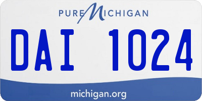 MI license plate DAI1024