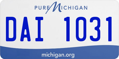 MI license plate DAI1031