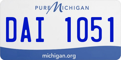 MI license plate DAI1051