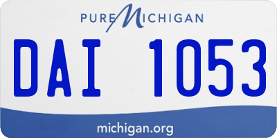 MI license plate DAI1053