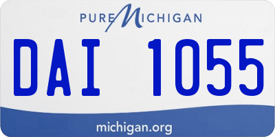 MI license plate DAI1055