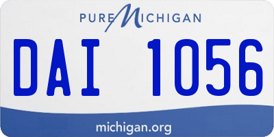 MI license plate DAI1056