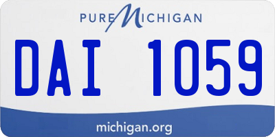 MI license plate DAI1059