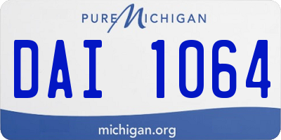 MI license plate DAI1064