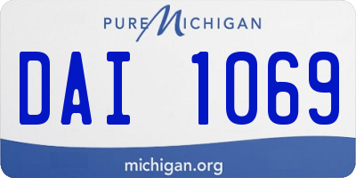 MI license plate DAI1069