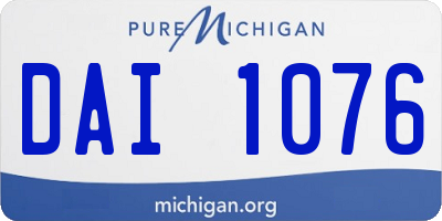 MI license plate DAI1076